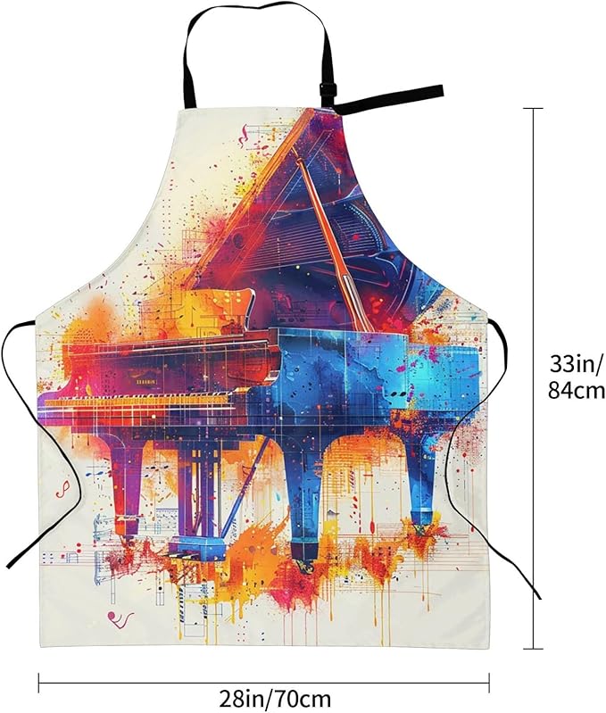 Kitchen Aprons for Men Women Waterproof Apron with 2 Pockets Cool Steampunk Gears Apron Adjustable Bib Aprons
