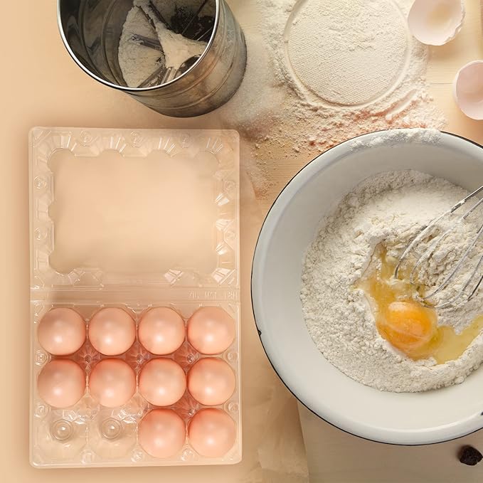 Zubebe 300 Pcs Plastic Egg Cartons Clear Egg Cartons Bulk Blank Tray for Chicken Farm Business Market Home Refrigerator Storage