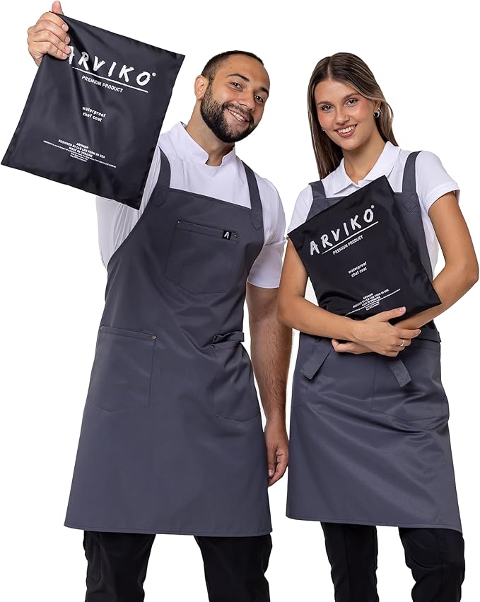 Aquasafe Water-Repellent Cross-Back Bib Apron - Unisex One Size