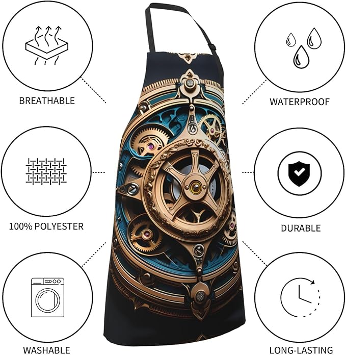 Dogs and Roses Heavy Duty Waterproof Apron with Pockets for AdultsResistant Grilling, Gardening, Painting