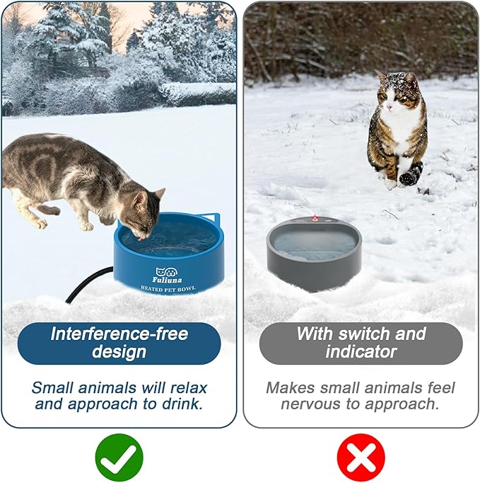 Heated Water Bowl for Outdoor Dog & Cat, Large Heated Dog Bowl Provides Drinkable Water in Winter, Outside Heated Pet Bowl with 78.7in Anti Chew Cord for Dogs Cat Bird Chicken Duck,108 OZ/30W