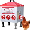 55 LBS Automatic Chicken Feeder with Large View Window, 8 Anti-Waste Feed Ports, Adjustable Secure Lid for Poultry Feed Storage