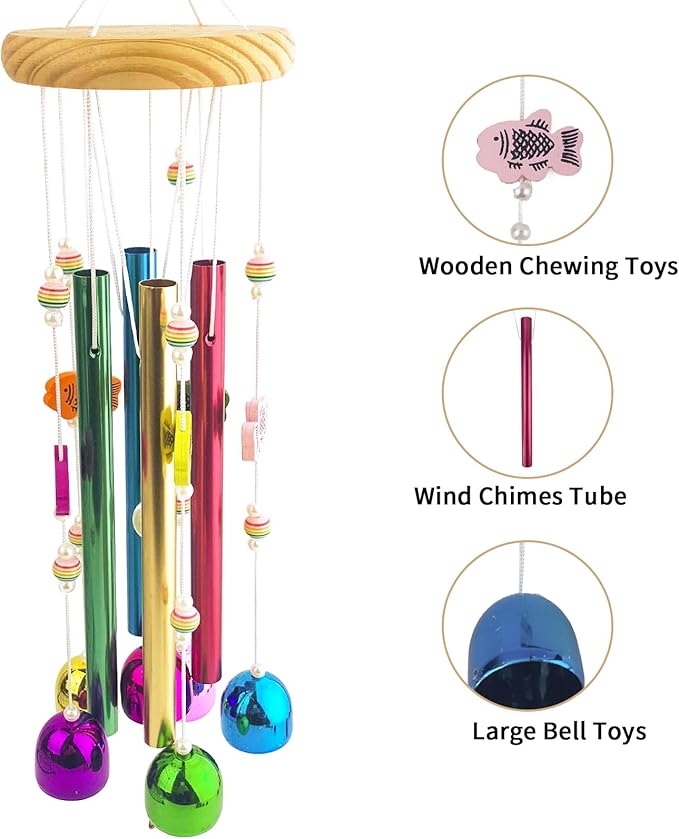 Chicken Toys for Coop, Colorful Chicken Wind Chime Enrichment Toys, Hanging Chick Peck Toy with Bells, Coop Accessories Toy for Hens Chicks Poultry