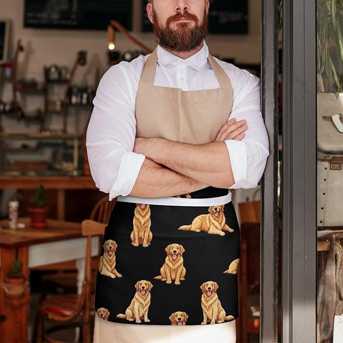 Waterproof Half Waist Apron Kitchen Chef Apron for Cooking Server Waitress