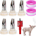 5-Pack Pig Water Nipple，Pig Nipple Waterer for Barrel Kit，Automatic Pig Nipple Drinkers Kit，Piglets Nipple Feeders ，Hog Feeder Nipple