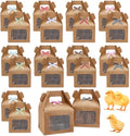 OLYCRAFT 20Pcs Chicken Party Favor Boxes Foldable Chicken Box with Bowknot Paper Straw Adhesive Nets Farm Animal Party Boxes Complete Farm Animal Box Kit Decoration for Chick Farms Theme Partys