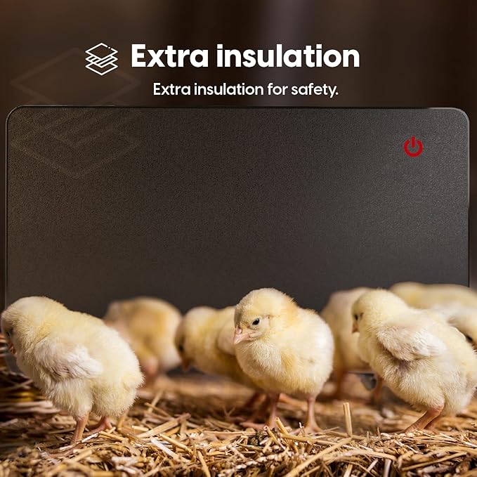 Econohome Safe Chicken Coop Heater, Safer Than Brooder Lamps, Gently Warm, 150 Watts, ETL Compliant for Safety - Also for Pets and Under Desk