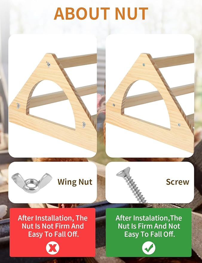 Wooden Chick Perch, Chick Stand Training Perch, Wood Chicken Roosting Bar for Entertainment, Strong Chick Jungle Gym Roosting Bar, Strong Wooden Chicken Roosting Bar, Easy to Assemble and Clean（Small）
