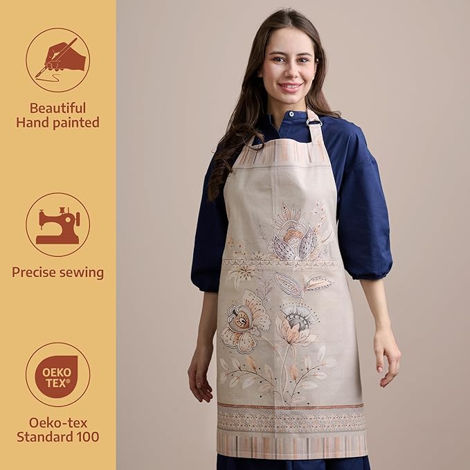 Maison d' Hermine 100% Cotton Apron for women with Pocket Kitchen Chef Apron for Men Cooking Easter Decorations