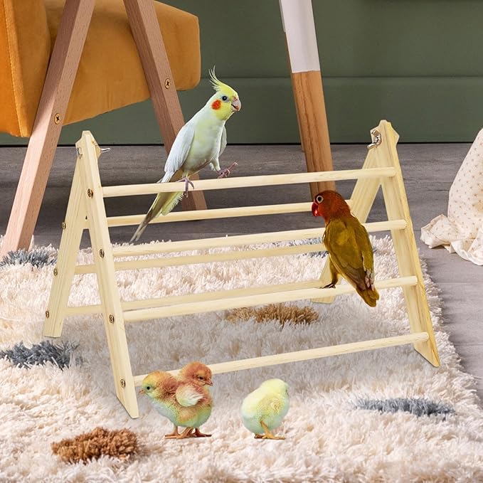 Chick Perch Toy Backyard Chick Perch Roosting Bar Wooden Training Stand Bird Stand Toy Chicken Wood Stand for Hens Large Bird