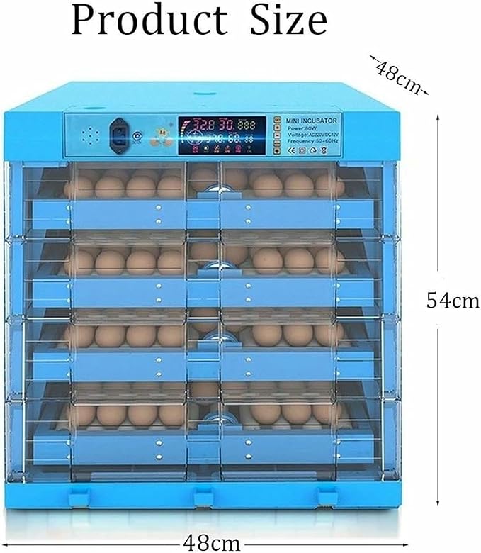 Eggs Incubator Automatic Turning 256Eggs Digital Large Farm Poultry for Hatching Chicken Duck Dove Quail Temperature Control