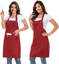 2 Pack adjustable apron with 2 pockets for men and women, waterproof and oil Resistant