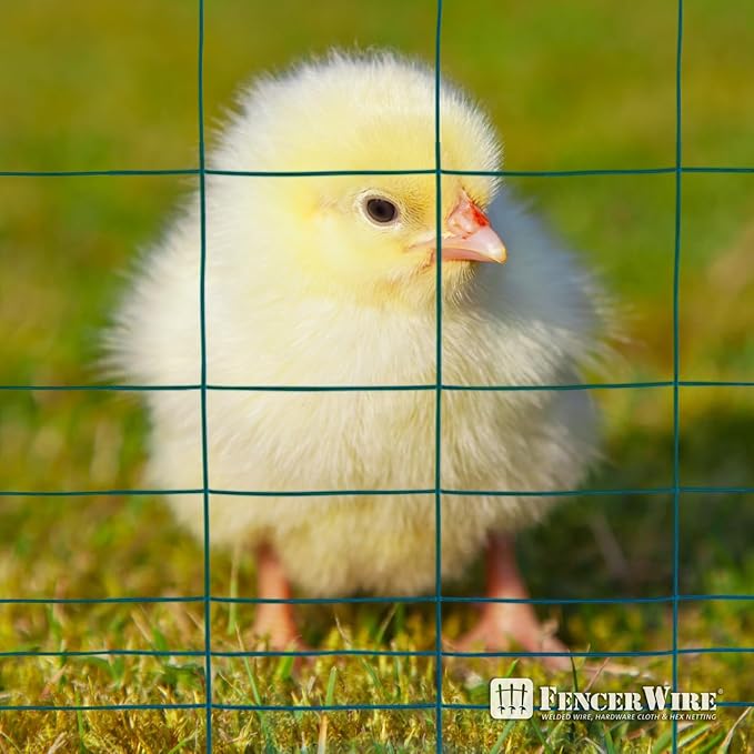 Fencer Wire 16 Gauge Green Vinyl Coated Rabbit Guard Fence, Poultry Fencing Wire Roll for Garden Yard Vegetable Plant, Protecting Against Rabbits, and Other Small Animals Damage (40 in. x 50 ft.)