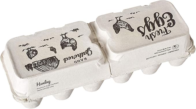 Half Dozen Egg Cartons- Full Dozen Can Split to Half Dozen Size- Each Carton Securely Holds 6 or 12 Extra Large Eggs (Natural, 250)