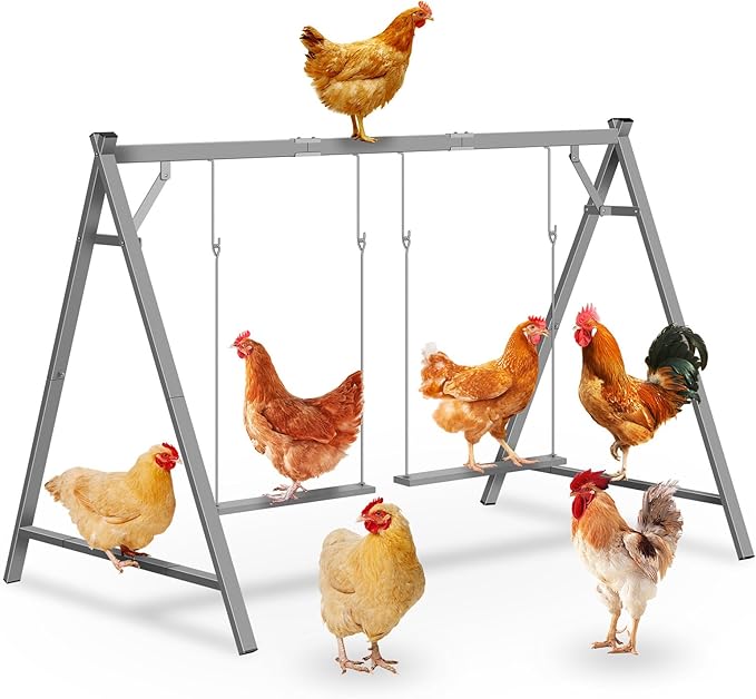 Chicken Perches with Swing, Chicken Roosting Bars for Coop Accessories, Activity Play Toys for Pet's Health & Happy