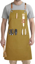 Syntus Adjustable Bib Apron with 2 Pockets Cooking Kitchen Aprons for Women Men Chef