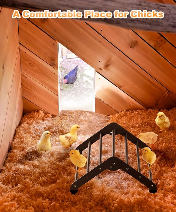 Koutemie Adjustable Chicken Perch for Coop, Heavy-Duty Metal Chick Roosting Bar for Brooder, Baby Chicks Stand Toy Training Perches for Bird Parrot Hens Macaw, Black