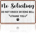 No Soliciting Sign for House, Front Door-Do Not Knock Or Ring Doorbell Sign for Office-Perfect Decorative Sign to Discourage Unwanted Visitors-Funny Metal Decor 12 X8 Inch