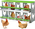 Chicken Nesting Box for Laying Eggs,Wall-Mountable Chicken Coop Nesting Boxes,8 Hole Roll Away Nesting Boxes,with Large Vented Holes,for Chickens,Ducks,Large Egg Laying Boxes (Green 8 Hole)