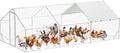 Large Metal Chicken Coop, Walk-In Poultry Cage, Chicken Run Pen House With Reinforcement & Waterproof & Anti-Ultraviolet Cover Chicken Coop Run With Double Lockable Doors for Outdoor 9.8 x 19.7X 6.6ft