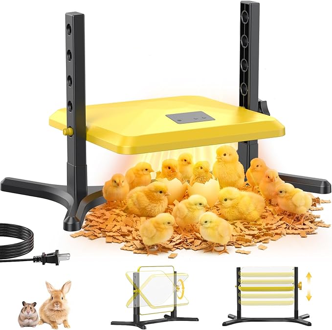 Smart Chick Brooder Plate - Energy Efficient Chick Heat Plate with Adjustable Height and Angle, 50-158°F Digital Temp Control for Chicken Coop, Brooder Box, Ducklings