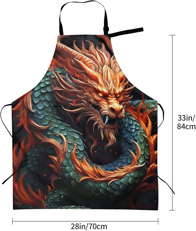 Waterproof Aprons for Women Men Adjustable Bib Cool Electric Guitar Apron Chef Cooking Aprons for Kitchen