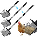 Owfeel Chicken Poop Scooper, 3-in-1 Detachable Chicken Coop Cleaning Tools (20 to 40.6 inches), Stainless Steel Sifting Shovel Litter Scooper Accessories