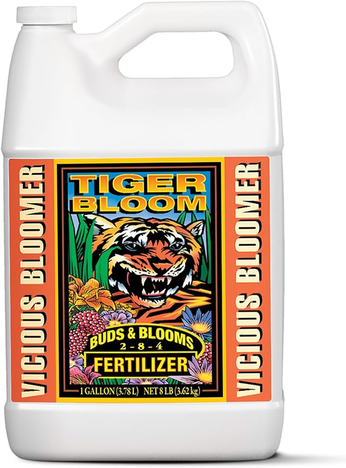 FoxFarm Tiger Bloom Liquid Plant Food - Phosphorus Fertilizer for Buds, Blooms & Flowering - Supports Soil & Hydroponic Systems - High Micronutrient Formula with 2-8-4 Nutrient Ratio - 1 Gallon
