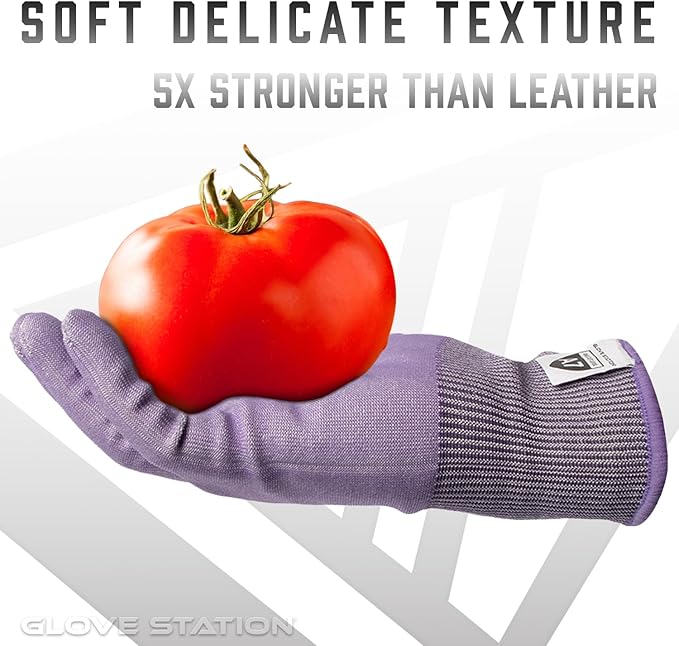 Glove Station Ultra Durable Series Cut Resistant Gloves - Cutting Gloves for Chefs, BBQ and Cooking - Level 7 Protection, Food Grade Safe Cut - Orchid Purple, Small