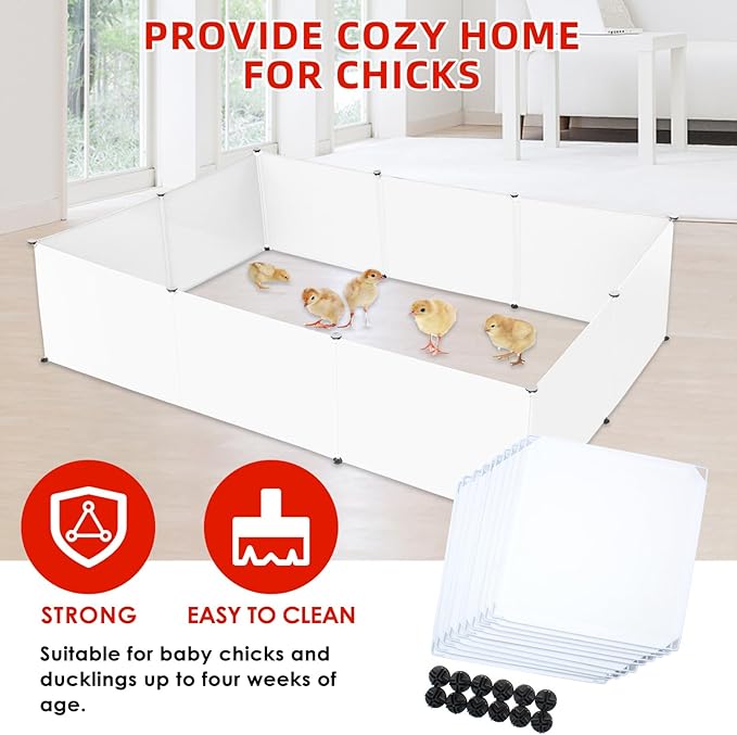 Chick Brooder Box Starter Kit with Chick Perch,flip Top Poultry Feeder, 1l Chick Feeder and Waterer Kit, Baby Chick Starter Home Kit, Baby Chicken Supplies for Baby Chick, Duck and Quail