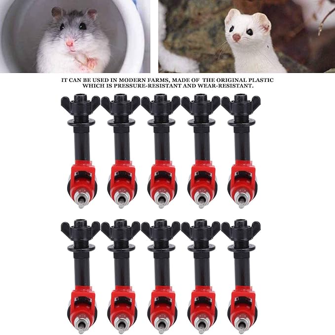 Jeanoko Chicken Water Feeder Nipples,10Pcs Automatic Rabbit Nipple Drinker Feeder Rabbit Waterer Poultry Watering System for Rabbits/Chickens 2.20x2.17x0.79in