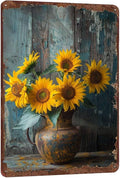Metal Signs Farmhouse Sunflower Vintage Signs Retro Aluminum Metal Tin Sign for Home Office Kitchen Bar Cafe Garden Wall Decor 12x8 Inch