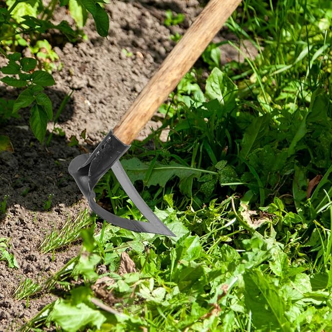 DOITOOL Heavy Duty Hollow Garden Hoe Tool 8.38In Handheld Weeding Rake for Backyard Farming Soil Loosening Tilling and Planting