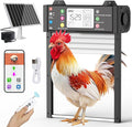 Smart Automatic Coop Door with App, Door Status Monitoring & WiFi Auto Connect, Solar Chicken Door Opener, Anti-Pinch Safety, Light Sensor, Timer, 4000mAh Battery Roll-Up Chicken Door for All Coops