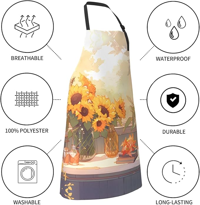 Tyrannosaurus rex Heavy Duty Waterproof Apron with Pockets for AdultsResistant Grilling, Gardening, Painting