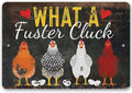 What a Fuster Cluck - Funny Chicken Coop Signs - Vintage Farmhouse Decor and Hen House and Fence Display, Great Gift for Chicken Farm Owners, 12x18 Use Indoors or Outdoors Durable Rustic Metal Sign