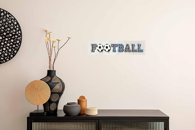 Football Metal Sign 4x16in Sports Plaque for Game Room Bar Wall Decor
