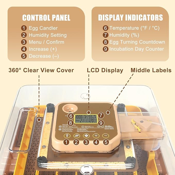 Nest IV - 48 Egg Incubator for Breeders, Fully Automated, Accurate Humidity & Temp Control, Chick Separator, Flexible Egg Spacing, Custom Incubation Days, Auto Turning & Auto Stop, Easy Monitoring