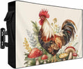 Waterproof Outdoor TV Cover 70 to 75 Inch, Retro Watercolor Farm Chicken Outside Flat Screen Televisions Weatherproof Cover Size 68"L x 42"H, Mushroom on Linen TV Protector With Zipper