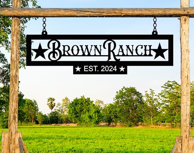 Custom Metal Family Name Farmhouse Sign, Last Name Sign for Farm, Farm Address Sign, Ranch or Farm Signs Indoor Outdoor Personalized, Farmhouse Signs Wall Decor, Farm Sign,