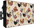 Waterproof Outdoor TV Cover 52 to 55 Inch, Farm Chicken Colorful Poppy Outside Flat Screen Televisions Weatherproof Cover Size 52"L x 30"H, Spring Floral on Beige TV Protector With Zipper