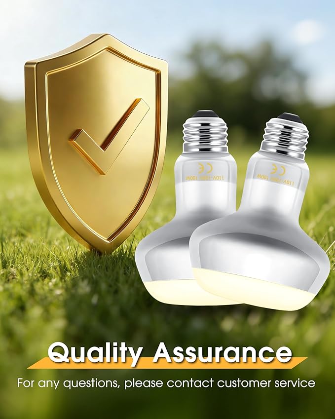 EvaStary Reptile Heat Bulb, 100W Simulated Natural Daylight Reptile Basking Spot Light Bulbs, UVA Reptile Heat Lamp Bulbs for Reptiles, Bearded Dragon, Lizard, Amphibian, Turtle, Snake, Chicken, 2Pack