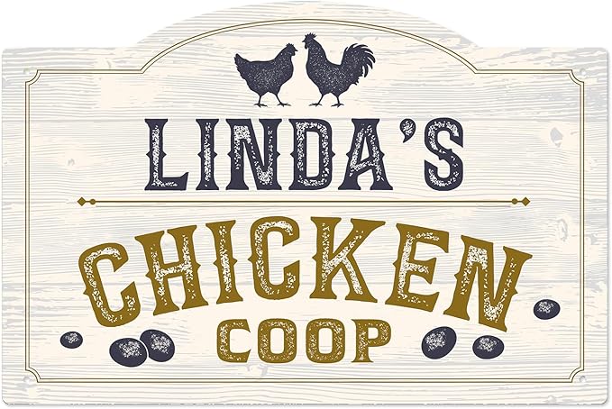 Custom Chicken Coop Sign, Personalized Name For Farm, For and Backyard Décor Sign, 12x18 Inches, Rust Free .063 Aluminum, Fade Resistant, Made in USA by Sigo Signs