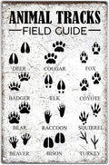 Animal Tracks Field Guide Metal Sign Educational Wall Art Decor For Home Cabin Lodge Rustic Nature Enthusiasts 8 x 12 Inch Vintage Kitchen Aluminum Outdoor Indoor
