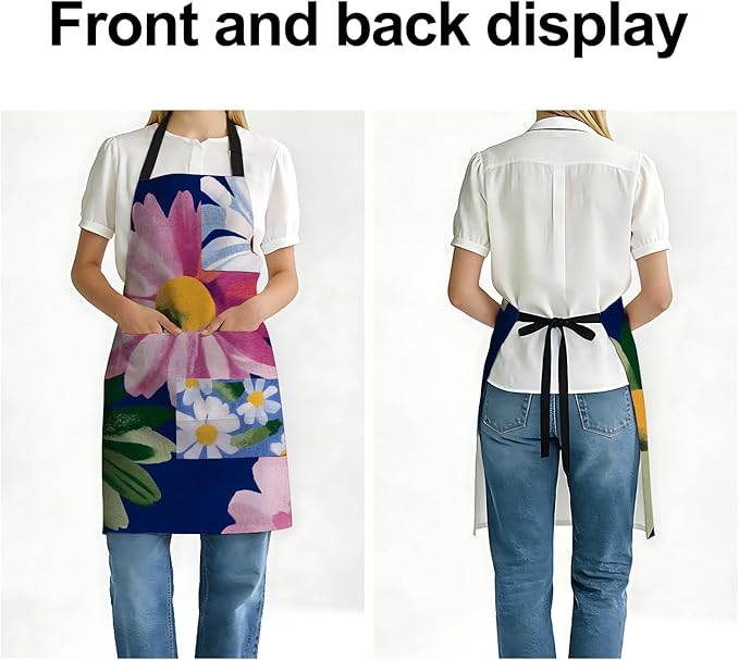 Apron Adjustable Waterproof with Two Deep Pockets Wowen men for Summer BBQ Pool Parties & Resorts