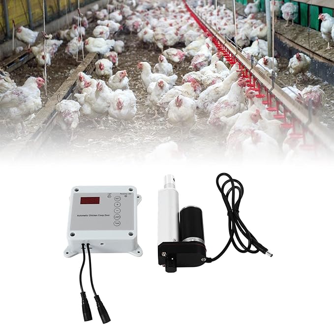 Automatic Chicken Coop Door Opener, Timing Photosensitive Remote Door Closer, Auto Chicken Cage Gate Opener Closer Remote Control Kit