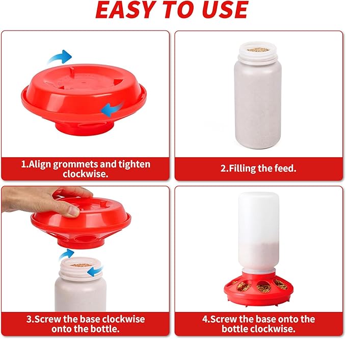 6 Pack Chick Feeder and Waterer Set - Chick Starter Kit with Mini Perch, Automatic Chicken Waterer & Feeder for Ducks/Quail, Coop Brooder Supplies for Small Poultry