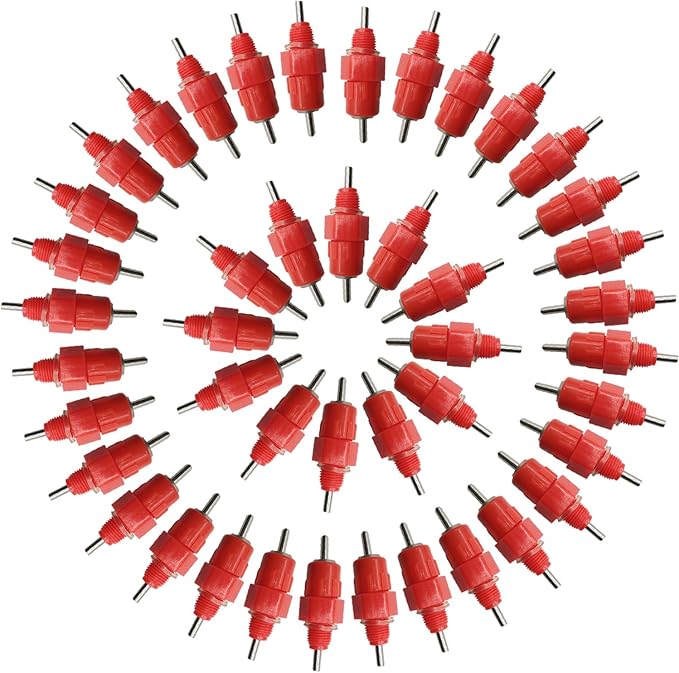 RONYOUNG 30PCS Automatic Chicken Water Nipple Drinker Feeders Poultry Hen Duck Screw Style Water Drink Feeder