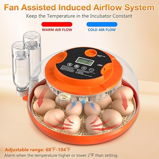 18 Egg Incubator with Automatic Egg Turning and Humidity Control, Eggs Incubators for Hatching Eggs Chicken Quail Ducks Goose Parrot for Home Classroom Lab Farm