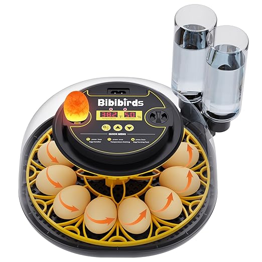 Automatic Egg Incubator, Auto Egg Turner,Temperature Smart Control, Humidity Display, Egg Candler, Hatching Chicken Duck Goose Eggs (12 Egg Incubator)